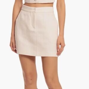 Avec Les Filles Cotton & Linen Miniskirt